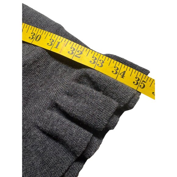 Only Mine Women Merino Wool Cardi Gray M Ruffle Trim Cozy Academia Cottagecore - Picture 7 of 7